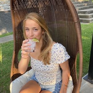 Reformation smocked floral top